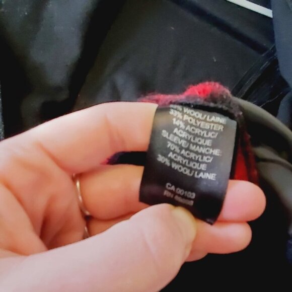 Parkhurst Boiled Wool Houndstooth Open Front Preppy Cardigan Coat L - Picture 5 of 6